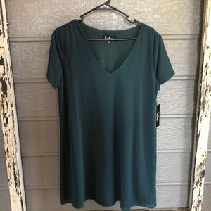 Emerald green shift dress